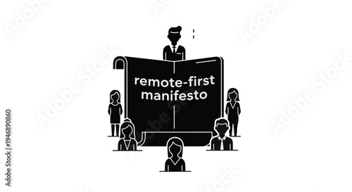 remote work manifesto illustration with people around