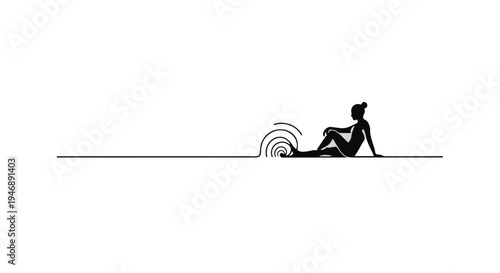 woman sitting on floor with rainbow behind her