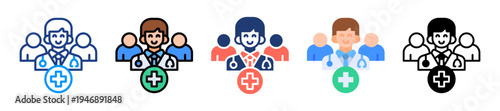 Care Team Icon Sheet Multiple Style Collection 