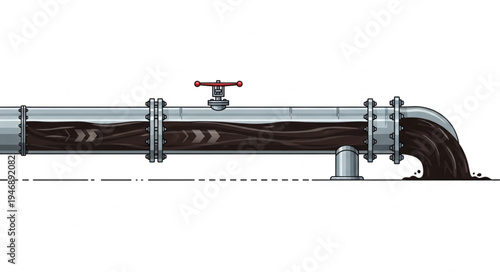 Industrial pipe with valve.
