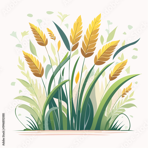 Dazzling Golden Hour Light Shines Upon a Tranquil Meadow of Textured Grass, Creating a Dreamlike and Peaceful Atmosphere