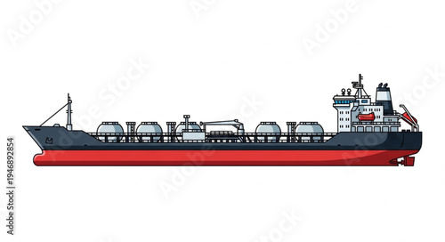 Large Cargo Ship at Sea.