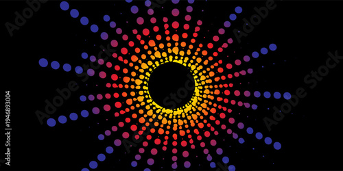 Circle sound wave visualisation. Pixel music player equalizer. Radial audio signal or vibration element. Voice recognition. Epicentre, target, radar, radio icon concept.