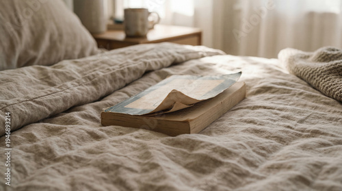 A tranquil bedroom scene, a...