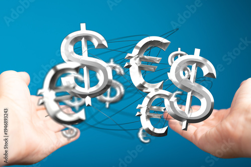 Financial concept with hand...