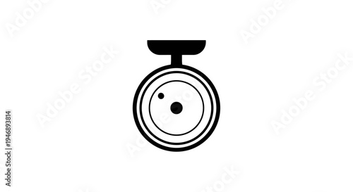 Minimalist Outline Security Camera CCTV Icon on Isolated White Background