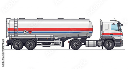 Large Fuel Tanker Truck Vehicle.