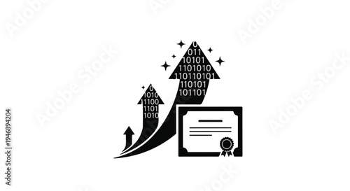 Digital growth and technology certificate concept