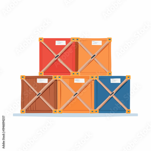 Stack of shipping crates illustration