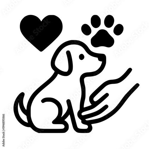 Puppy Adoption and Pet Care Icon