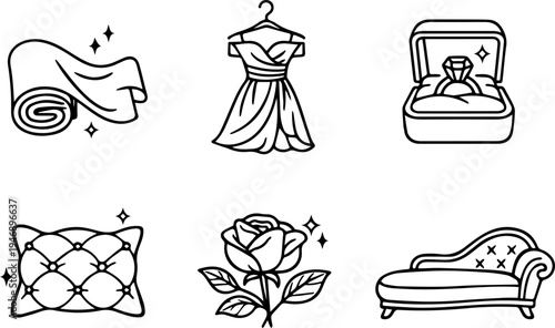 Luxury royal premium service outline icons