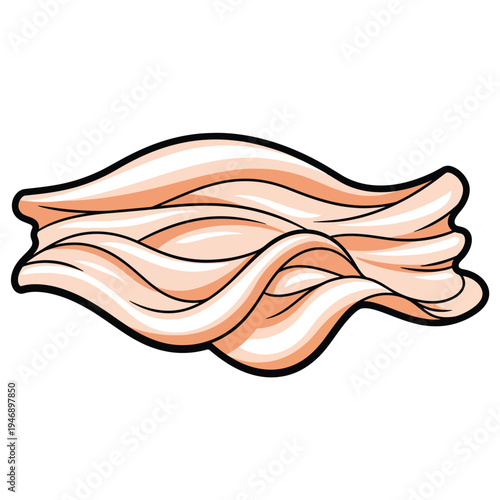 Delicious strips of crispy fried bacon on a plate indoors