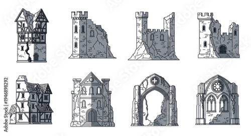Architectural Ruins - A Collection of Fantasy Castle and Building Remains.