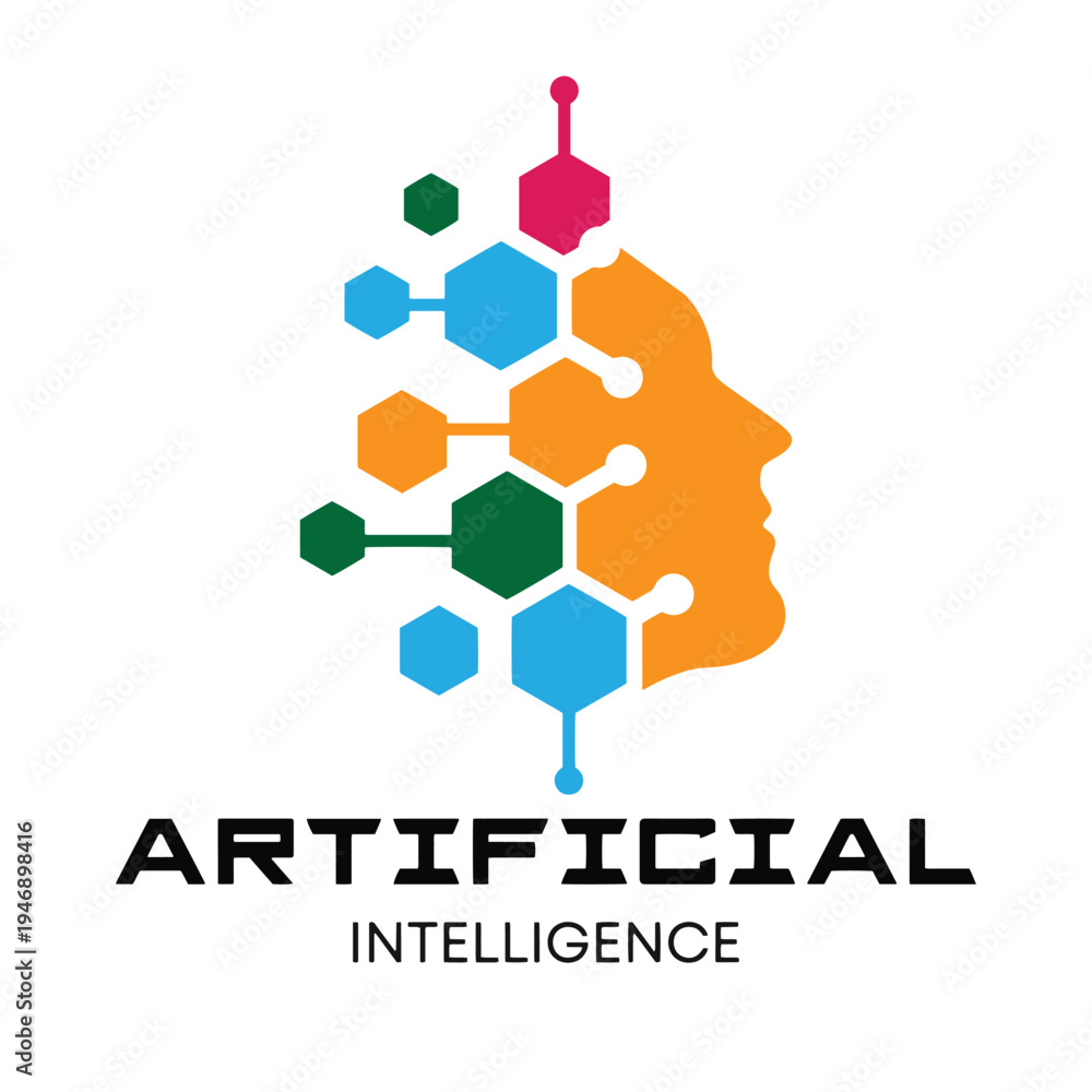 Fototapeta premium Artificial Intelligence and Technology Digital Logo Concept