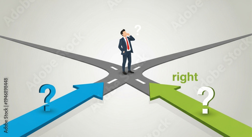 Man at crossroads making decision.