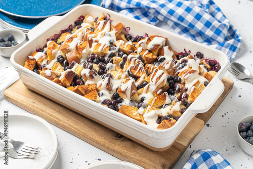 Slika na platnu Blueberry french toast casserole
