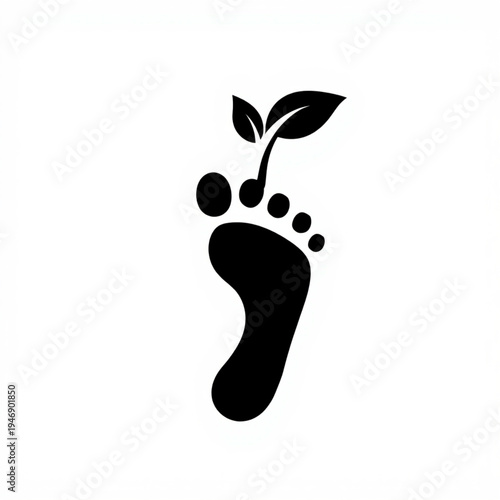 foot print on white background