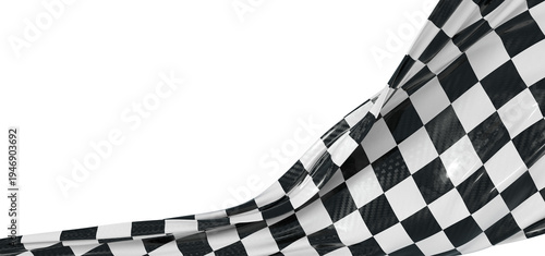 Cuadro en lienzo Dynamic image of a waving checkered flag, conveying speed, triumph, and the spirit of competition