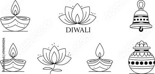 Diwali festival of lights illustrations