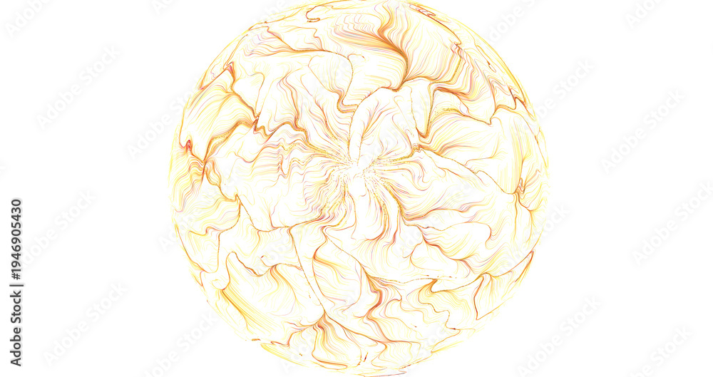 Obraz premium An abstract digital art image of a golden sphere with complex lines and patterns, perfect for modern design.