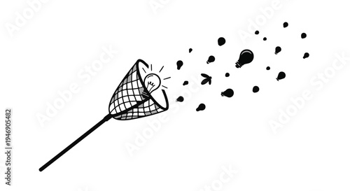 frustrated cartoon butterfly net catching nothing