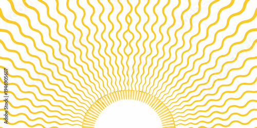 Abstract golden rays emanating from a bright central point