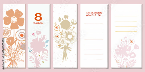 Floral bookmarks celebrating international women s day in march