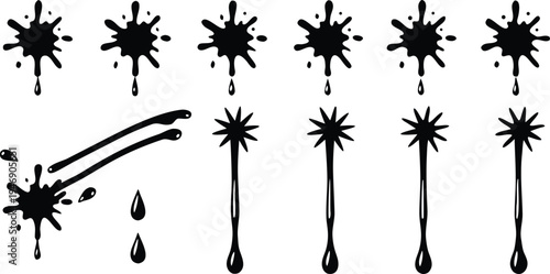 Brush swirl strokes and splat patterns for artistic expression