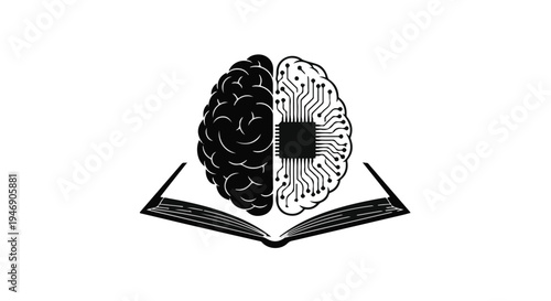 Brain learning concept with book and puzzle