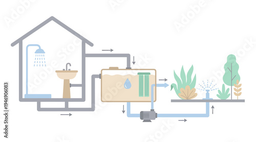 Eco Friendly Smart Home Energy System Illustration. Vector Illustrations. EPS Editable