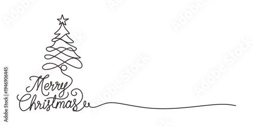 christmas tree symbol illustration with words merry christmas