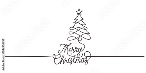 christmas tree symbol illustration with words merry christmas