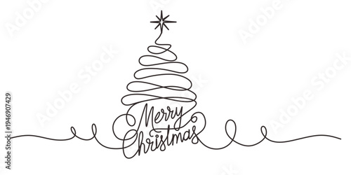 christmas tree symbol illustration with words merry christmas