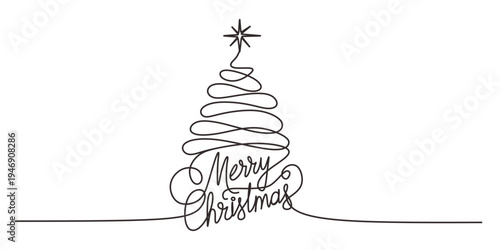 christmas tree symbol illustration with words merry christmas