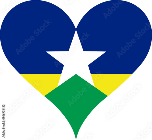 Rondonia Heart Shape Flag Vector Sign