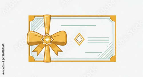 Elegant Certificate with Golden Ribbon and Decorative Elements.
