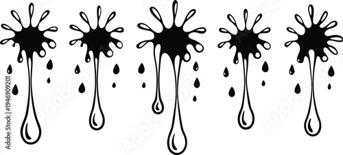 Vibrant brush swirl strokes artwork with dynamic ink droplets