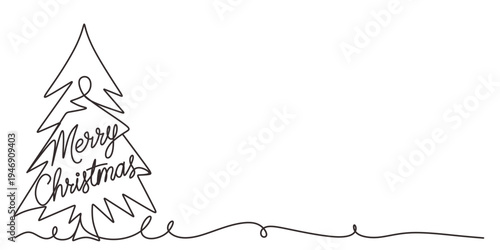 christmas tree symbol illustration with words merry christmas