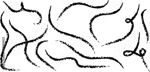 Abstract art piece with expressive black lines on white background