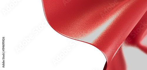 Abstract red fabric curving...