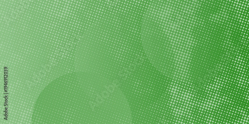 Abstract green halftone dots gradient background with overlapping circle shapes for modern eco-friendly design. vector illustration