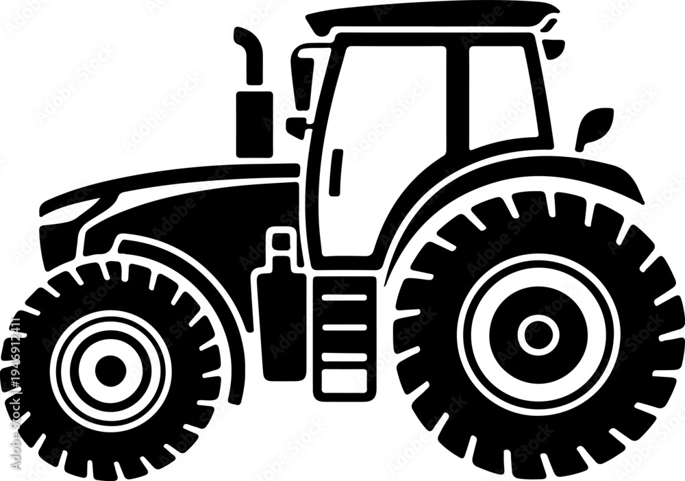Obraz premium Modern Agricultural Tractor Machine Icon