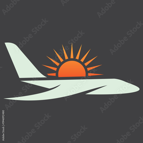 Sunrise Over Mountains Nature Travel Logo