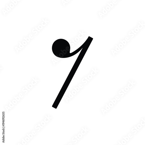 Eighth Rest Musical Symbol. Quaver Rest Vector Icon