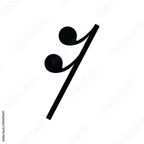 Sixteenth Rest Musical Symbol. Semiquaver Rest Vector Icon