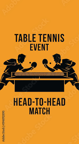 Dynamic Table Tennis Event Displaying Head-To-Head Competition And Sporting Action