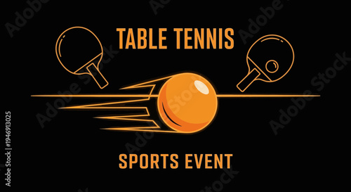 Dynamic Table Tennis Graphic Design For Sporting Event And Competitive Play
