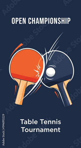 Dynamic Table Tennis Tournament Illustration Depicting Competitive Championship Excitement and