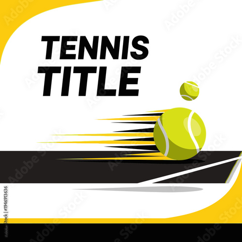 Dynamic Tennis Ball Graphic Depicting Speed and Movement on a Modern Background