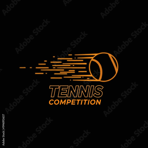 Dynamic Tennis Ball Graphic Depicting Speed and Movement for Competition Branding